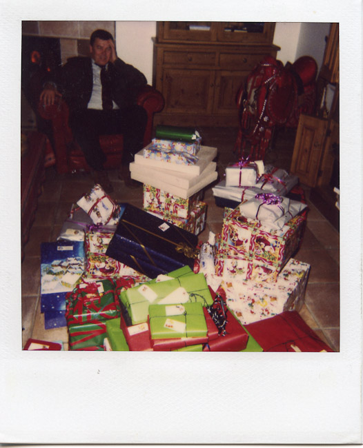 Dad and christmas gifts, Onsala.