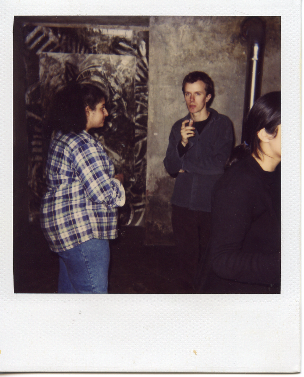 Andre and two of the sculpture majors at an opening, Paris.<br />
