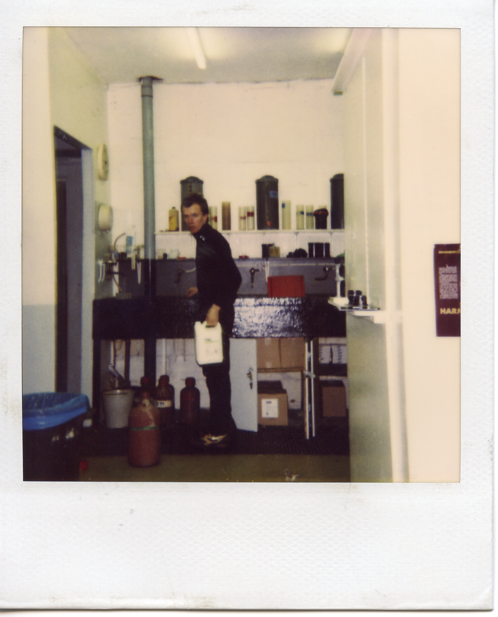 Andre mixing dark room chemicals, Parsons Paris.