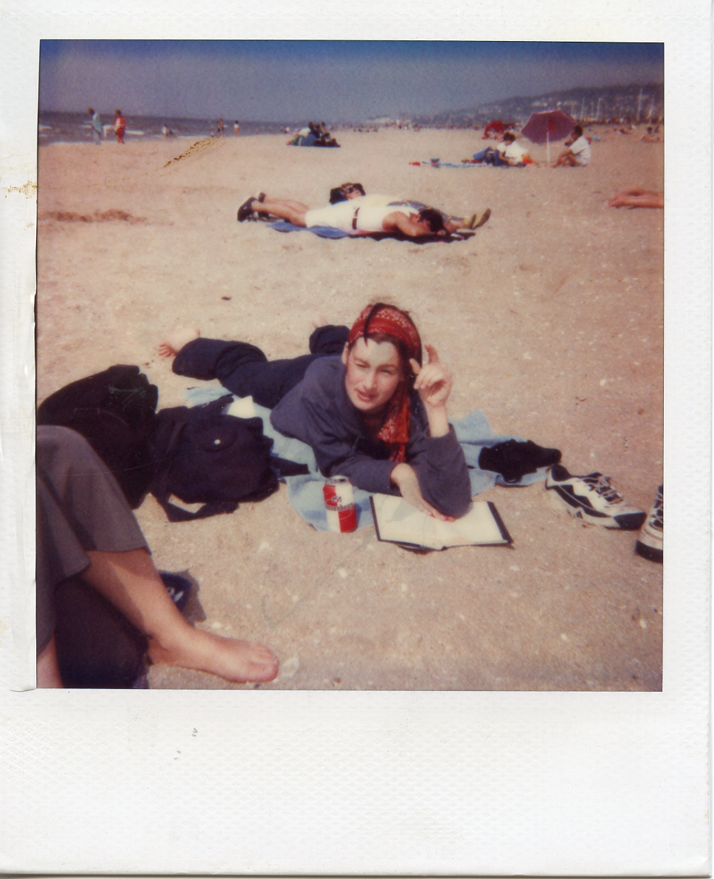 Hanna on the beach in Normandy. 