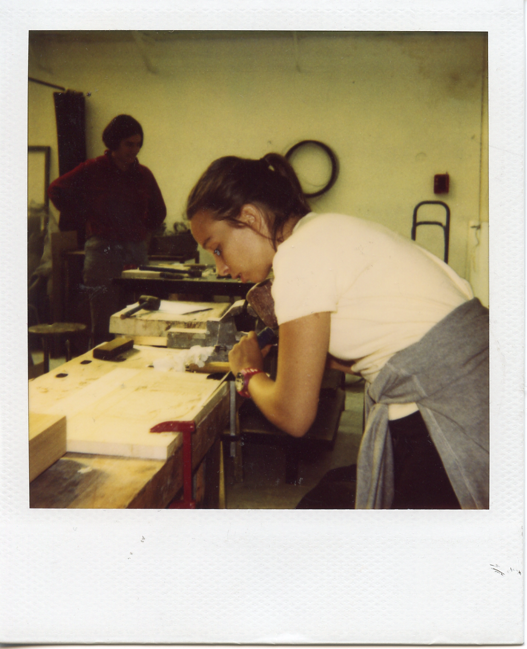 Joanne, in the sculpture studio, Parsons Paris.