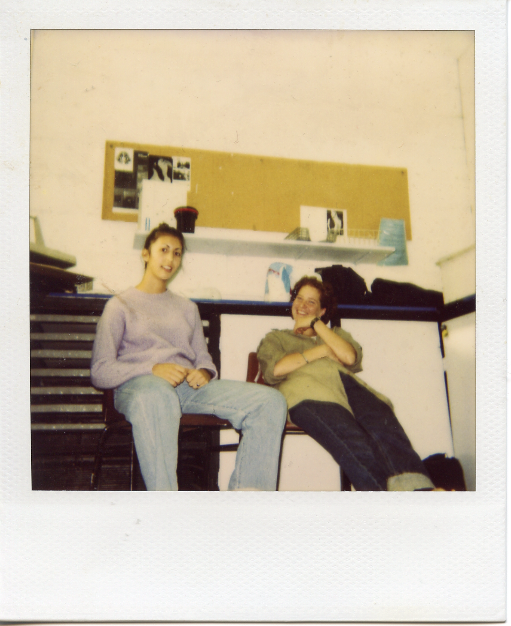 Ardina and Hanna in the photolab, Parsons Paris. 