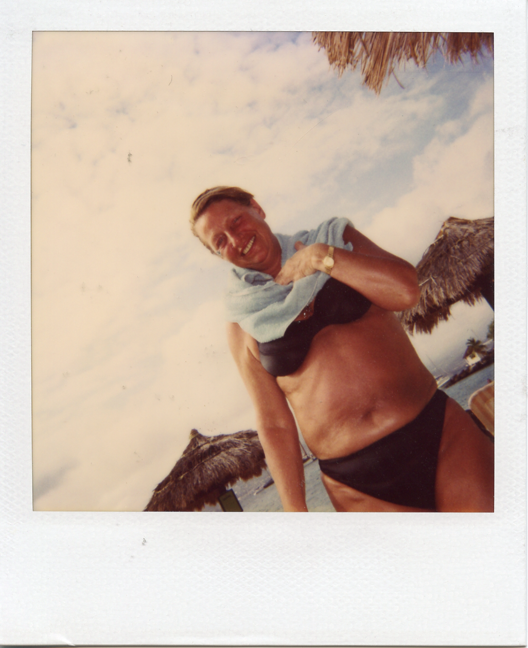Mom on the beach on holiday. I love how relaxed she looks here.